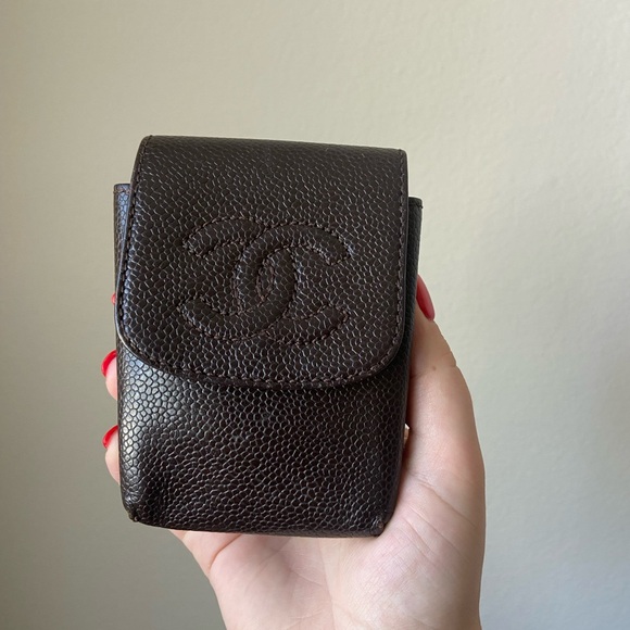 Chanel brown caviar cigarette case, authentic - Picture 1 of 10